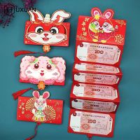 China New Year Mascot Zodiac Cartoon Rabbit Red Packet 3D Folding Red Envelope 2023 Spring Festival Hongbao Birthday Party Decor