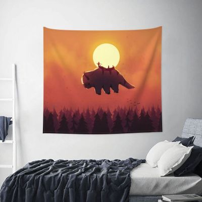【cw】Avatar The Last Airbender Tapestry Hippie Wall Hanging Appa Decoration for Bedroom Table Cover Psychedelic Wall Tapestry