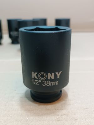 KONY ​ ลูกบล็อกยาว 1/2"(4หุน)   เบอร์  38  มม. ยาว 78 มม.   รุ่นงานหนัก เหล็ก CR-MO(IMPACT SOCKET)