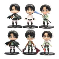 6การ์ตูนโจมตีชิ้น/เซ็ตผ่าพิภพไททันหุ่นของเล่น Jaeger อุปกรณ์ตกแต่ง PVC ตุ๊กตาโมเดล