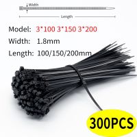 Self-locking Plastic Nylon Cable Tie 300 Pieces 3x100mm 3x150mm 3x200mm Fastening Ring Industrial Cable Tie Cable Tie Set Wraps