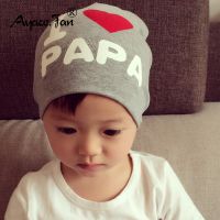 0-3 Years Baby Hat for Winter I Love Mama Papa Baby Letter Casual Gorro Black Beanie Newborn Props Boy Girl Children Winter Cap