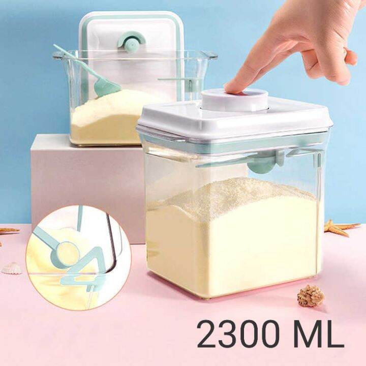 Ankou 2in1 Popup Airtight Milk Container with Scoop Spoon Scraper and ...