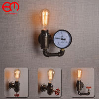 Best E27 Vintage Water Wall Lamp Faucet Shape Steam Punk Loft Industrial Iron Retro Home Bar Decor Lighting Fixture