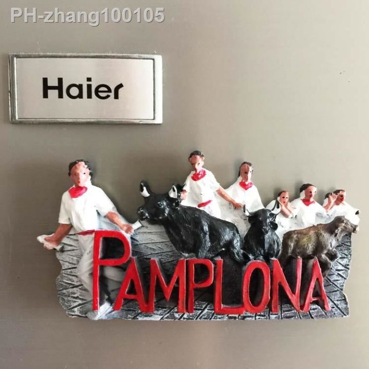 qiqipp-pamplona-spain-painted-three-dimensional-magnetic-sticker-fridge-magnet-creative-travel-souvenirs