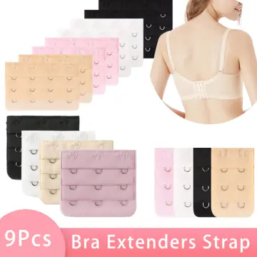Best Quality Bra Extenders 2-Hooks 3-Rows Adjustable Belt Buckle for Ladies  Useful Accessory Bra Waist Band Extension Hook in Skin Pink White Red and  Black