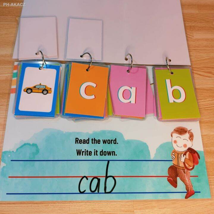 CVC Word Builder Flip Book Laminated Reading Material Cvc Family ...