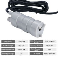 DC 12V Submersible Water Pump Camper Motorhome High Flow Whale Pump 1000LH 5M High Quality Durable Engineering Plastics Pump