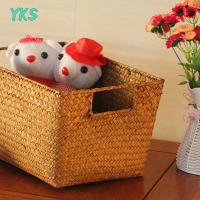 ?【Lowest price】YKS ตะกร้าหญ้าทะเลทอขนาดใหญ่ของฟางหวายสำหรับ Home Table Small KITCHEN Storage