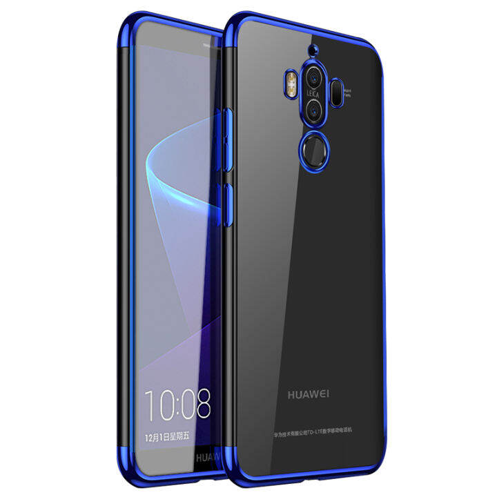 สำหรับ-huawei-mate-9ทีพียูอ่อนและยืดหยุ่นเคสเยลลี่คริสตัลใสกลับโลหะหรูหรา-luster-edge-ฝาครอบโทรศัพท์