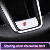 Car Steering Wheel Marking Decoration A4L/A6L/A3/A5/Q2L/A7 Interior Metal S Sline Paste Black/Silver