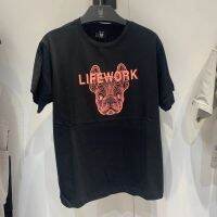 ?Lifework bulldog tshirt เสื้อยืดคอกลม แขนสั้น พิมพ์ลายโลโก้ตัวอักษร ทรงหลวม สําหรับสุนัข ราคาเบาๆสบายๆ เรียบๆ ลายดูดี