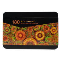 Brutfunner กล่องเหล็ก180สีกล่องดินสอไม้สีน้ำมันฟรีดินสอ Tuowenguoji