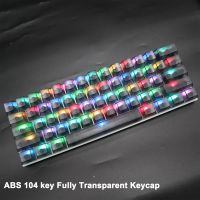 （Miss qis keycap）ที่ครอบกุญแจ ABS พร้อมไฟแบ็คไลท์ไม่สลักกุญแจคริสตัลโปร่งใสแบบกลไกสำหรับกุญแจ104ฝาครอบกุญแจคีย์บอร์ดเล่นเกม