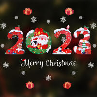 สติกเกอร์หน้าต่างคริสต์มาส Merry Christmas Decorations For Home 2023 Xmas Gift New Year Ornament