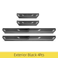 Exterior Black 4pcs Stainless Steel Door Sill Protector Pedal Scuff Plate Cover Trims Accessoriess Car Threshold Refit For GOLF MK8 Rline