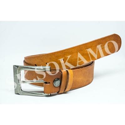 1.7" เข็มขัดหนังแท้ ธรรมชาติ (เรียบ) (SOKAMO)