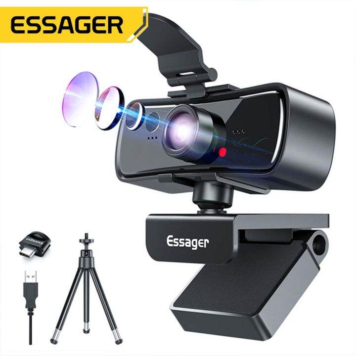 Essager C3 2k Full Hd 1080p Webcam Para Pc Computador Laptop Usb Webcamera Com Microfone 9788