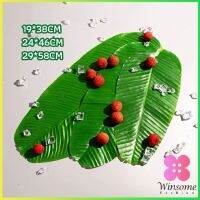 Winsome ใบตองเทียม ใบตองปลอม แผ่นรองจานถ่ายภาพ  ใบตองเทียมรองอาหาร green leaf decoration