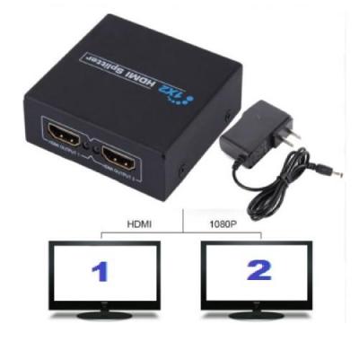 HDMI Splitter 1X2 Full HD 3Dวิดีโอ1X2แยก1ใน2ออกAmplifier DualแสดงผลสำหรับHDTV DVD PS3 Xbox HDCP 4พัน* 2พันวิดีโอ