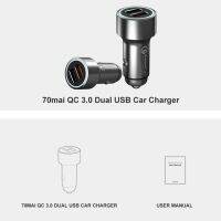 70mai QC 3.0 Quick charge Metal Case Mini 2USB Port 70mai Car Charger 70MAI Dual USB Car Adapter for Huawei P30 ของขวัญ ของขวัญ gift