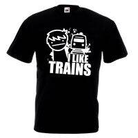 เสื้อยืด พิมพ์ลาย I Like Train ของขวัญคริสต์มาส สําหรับผู้ชาย