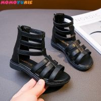 Girls Sandals 2022 Summer Kids Gladiator Sandals Boots Roma Shoes Narrow Band Princess Shoes For Child Baby Black white