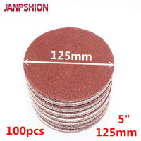 JANPSHION 100pcs 5" 125mm Peel &amp; Stick Sandpaper Sanding Disc for Sander with Grit 60 80 120 180 240 320 400 600 800 1000 1200 Cleaning Tools