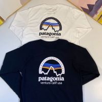 Patagonia ฤดูใบไม้ร่วงและฤดูหนาว Pata แคลิฟอร์เนียสำหรับทั้งหญิงและชายกีฬาสบายๆผ้าฝ้ายพิมพ์สบายๆแขนยาวเสื้อยืด