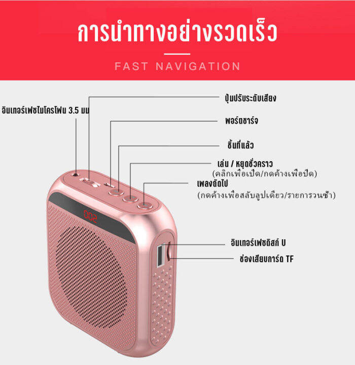 ไมค์ช่วยสอน-ลำโพงพกพา-ไมค์ช่วยสอน-เครื่องขยายเสียง-วิทยุ-fm-ลำโพงช่วยสอน-ไมค์ลอย-ไมค์ไร้สาย-โทรโข่ง