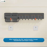 L-อบอุ่นที่วางมีดติดผนังพร้อมภาชนะตะเกียบคู่ตะขอถอดได้ที่วางเครื่องครัวบ้าน