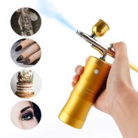 Gold Portable Airbrush With Compressor Water Gun Sprays For Nails Painting For Cake Pastry Face Moisturizing Oxygen Injector