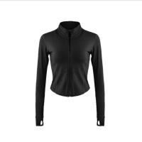 Autumn Sport Jacket Women Long Sleeve Zip Fitness Yoga Shirt Top Workout Gym Activewear Sport Running Coats Training Clothes