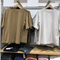 Pure Yuan! Original Uniqlo Summer Couple Style AIRism Loose Round Neck Solid Color T-Shirt Half Sleeve 455359