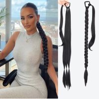 30inch With Rubber Band Long Ponytail Hair Extensions Braided Ponytail Synthetic Natural Blonde Black For Women Hairpiece Braids Wig  Hair Extensions