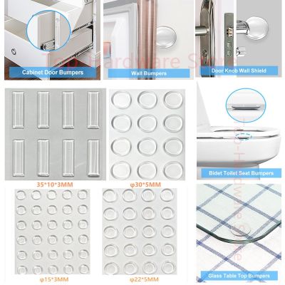 Cabinet Door Bumpers Self-Adhesive Clear Soft Buffer Pads Door Stopper Wall Protector Guard Strip for Refrigerator Car Furniture