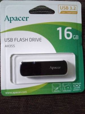 Flash Drive แฟลชไดร์ฟ 16GB Apacer (AH355) USB 3.2 Black