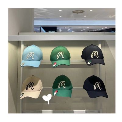 South Korea Malbon หมวกกอล์ฟหมวกบุคลิกภาพกอล์ฟสไตล์เดียวกันสำหรับผู้ชายและผู้หญิงสไตล์หมวกเบสบอลใหม่