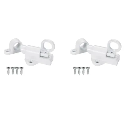 5X Aluminum Alloy Security Automatic Window Gate Lock Spring Bounce Door Bolt Latch White