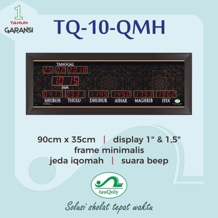 Jam Digital Masjid Tauqoly Frame Minimalis 7 Segment Display Tq10qmh