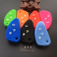 gthrrftdb ZAD Silicone Rubber car key cover case set holder for Alfa romeo 147 166 156 JTD TS GT flip folding key