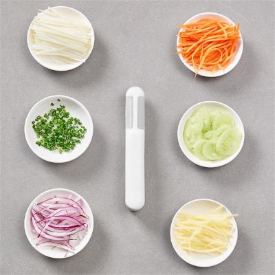 Easy Shredded Kitchen Multi-function Paring Knife 18.6*3.2.8cm Paring Knife White Stainless Steel Blade Thread Cutter Scraper Graters  Peelers Slicers