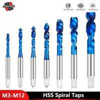 HSS เกลียว Taps ใบมีดสั้นเกลียว Tap Blue Plated การประมวลผลรูตาบอด M3 M4 M5 M6 M8 M12เมตริก Tap Hand Tools