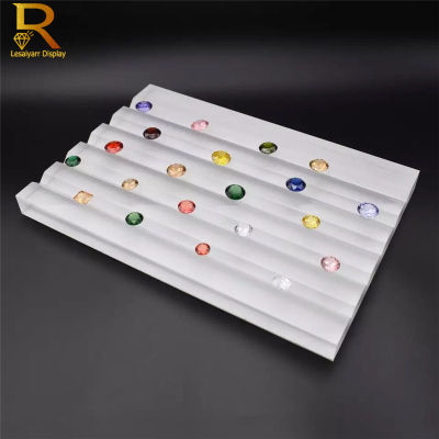 High Quality Acrylic Gem Display Tray GemStone Holder loose Diamond Showcase Jewelry Beads Stands Stone Organizer Plate Cases