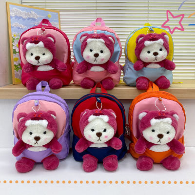 Lotso strawberry bear Backpack for kids Student kindergarten Large Capacity Fashion Personality Multipurpose Bags