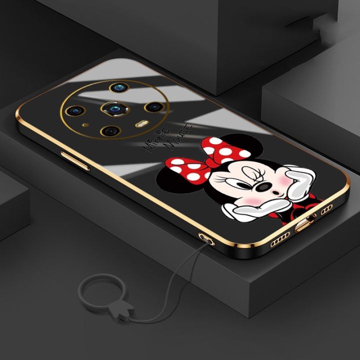 for-honor-magic-4-pro-70-pro-honor70-luxury-minnie-mouse-ฝาครอบโทรศัพท์ยางเคลือบเงาเคสกันกระแทกพร้อมสายคล้องแหวน