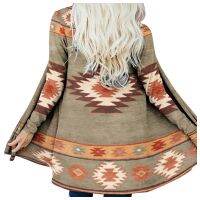 【HOT】▦ Women‘s Cardigan Fashionable Print Ethnic Jacket Sleeve Coat Female Size