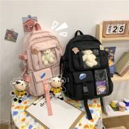 HCMCặp đi học Ulzzang Hàn Quốc cho học sinh đựng nhiều sách vở ngăn bóng