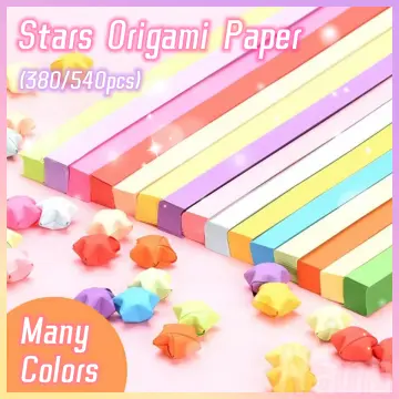 540 Sheet Folding Paper Origami Stars Paper Strips Colorful Double Sided Lucky  Star Strips DIY Hand