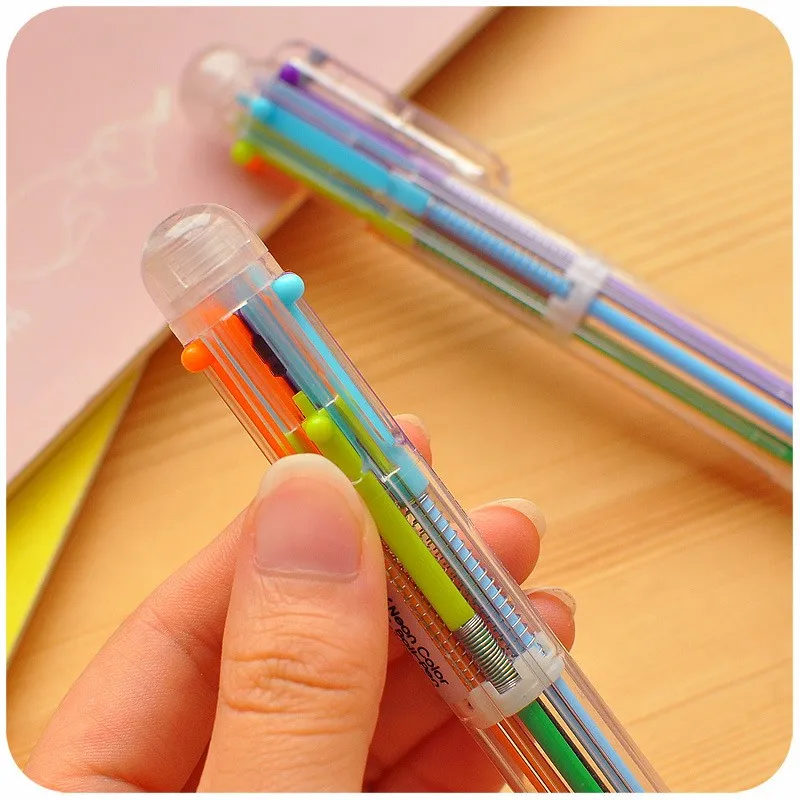 Pulpen 6 in 1 Pena Bolpoin Warna-Warni Multi Colored Pen - Multi-Color